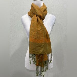 Pashmina Orange and Green Wrap